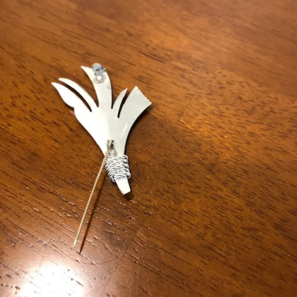 Vintage Silver Tone Germany Brooch Pin.